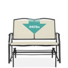 2 Seat Mesh Patio Loveseat Swing Glider Rocker with Armrests in Off White