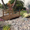 Outdoor 4-ft Wooden Garden Bridge in Rustic Brown Wood Finish