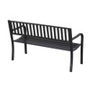 Outdoor Black Metal Garden Bench with 484lb Max Weight Capacity