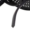 24" Black Rounded Metal Outdoor Bistro Table With Umbrella Hole
