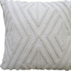 18" X 18" White Zippered Diamond Indoor Outdoor Throw Pillow