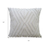 18" X 18" White Zippered Diamond Indoor Outdoor Throw Pillow