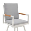 48" Light Gray Metal Swivel Outdoor Bar Height chair with Footrest