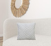 18" X 18" White Zippered Quatrefoil Indoor Outdoor Throw Pillow