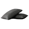 Set of Two Onyx Linen Pillowcases