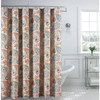 72-in. Paisley Polyester Fabric Shower Curtain in Vibrant Teal Red Yellow White