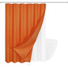 72"W x 72"H Burnt Orange Waffle Textured Shower Curtain Set with Liner