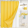 72"W x 72"H Yellow Waffle Textured 3 in 1 Shower Curtain Set