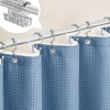 72"W x 84"H Blue Waffle Textured 3 in 1 Shower Curtain Set