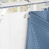 72"W x 84"H Blue Waffle Textured 3 in 1 Shower Curtain Set