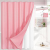 72"W x 72"H Pink Waffle Textured Polyester Shower Curtain Set with PEVA Liner