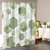 72"W x 84"H Abstract Green White Geometric Polyester Shower Curtain