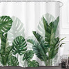 72"W x 72"H Tropical Green Leaves Botanical Polyester Shower Curtain
