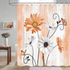 72"W x 72"H Orange Vibrant Floral Butterfly Polyester Shower Curtain