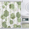 72"W x 72"H Abstract Green Geometric Polyester Shower Curtain