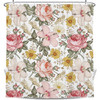 72"W x 84"H Vintage Floral Peony Pink Polyester Shower Curtain
