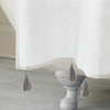 72-inch Grey and White Stripes Cotton Shower Curtain with Tassels