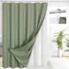72"W x 84"H Sage Green Waffle Textured 3 in 1 Shower Curtain Set