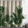 72"W x 72"H Tropical Green Leaves Linen Polyester Blend Shower Curtain