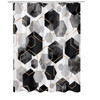 72"W x 72"H Black White Hexagonal Pattern Polyester Shower Curtain