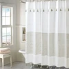 72-inch Taupe Tan and White Stripes Cotton Shower Curtain