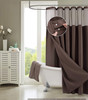 Brown Modern Grid Shower Curtain and Liner Set