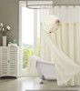 Ivory Sheer and Grid Shower Curtain and Liner Set