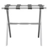 Hotel White Finish Wood Folding Luggage Rack With Gray Straps