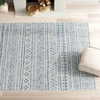 6.5 ft. x 9 ft. Blue Grey Chevron Coastal Boho Style Indoor Outdoor Area Rug