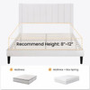 Queen size White Velvet Upholstered Platform Bed Frame with Headboard