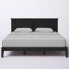 King Traditional Solid Wood Platform Bed Frame with Headboard in Black