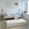 Twin/Twin Dorm Style Trundle Daybed Platform Bed Frame in White