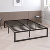 King Size 14 Inch Black Metal Steel Slat Platform Bed