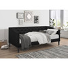 Twin size Modern Black Fabric Upholstered Button-Tufted Daybed