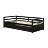 Twin/Twin Dorm Style Trundle Daybed Platform Bed Frame in Espresso