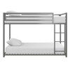 Twin over Twin size Modern Low Height Silver Grey Metal Bunk Bed
