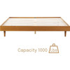 Queen size Mid-Century Modern Platform Bed Frame in Light Wood Finish