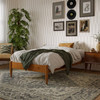Twin size Solid Hardwood Platform Bed Frame in Natural Wood Finish
