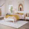 Twin XL Size Solid Hardwood Victorian Style White Platform Bed