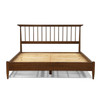 King Size Hardwood Mid Century Platform Bed Frame with Headboard in Walnut