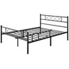Full Size Traditional Powder Coated Slatted Metal Platform Bed