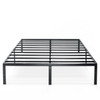 Queen size Sturdy Black Metal Platform Bed Frame with Headboard Attachments