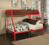 78" X 54" X 60" Twin Over Full Red Metal Tube Bunk Bed