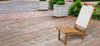 15" Brown and Natural Wood Solid Wood Outdoor Deck Chair