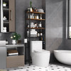 Over the Toilet Storage Freestanding Industrial Metal Wood Shelving Unit