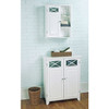 White 2-Door Bathroom Floor Cabinet with Adjustable Storage Shelf