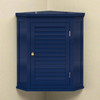 Navy Wall Mounted Corner 1-Door Louvered Bathroom Wall Cabinet