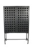 48" Dark Gray Solid Wood and Metal Holey Two Door Accent Chest