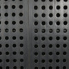 48" Dark Gray Solid Wood and Metal Holey Two Door Accent Chest