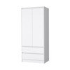 32" White Accent Cabinet Soft Close With Multiple Shelves And Two Drawers